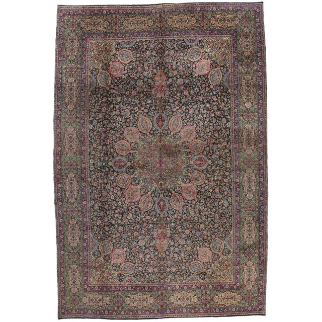Vintage Persian Kerman Rug - 11'02 X 16'03 For Sale - Image 10 of 10