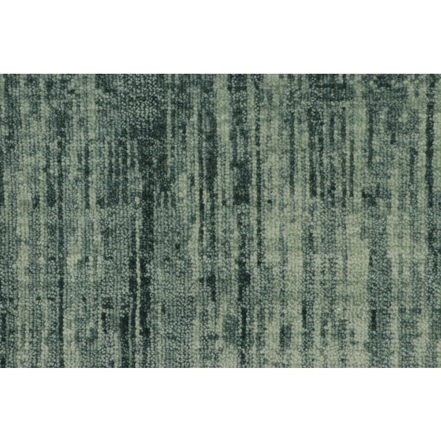 Abstract Rug & Kilim's Modern Textural Rug in Sage Green and Teal With Abstract Design For Sale - Image 3 of 5