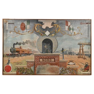 M. Vaillant, Gare du Nord, 1909, Oil on Wood For Sale