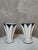 Superb pair of Art Deco vases from the Longwy factory, in crackled glazed earthenware, circa 1925–1935. The geometric...