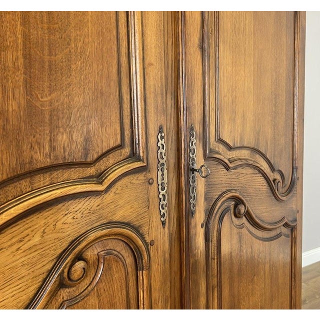 Vintage French Oak 2-Door Wardrobe For Sale - Image 10 of 14