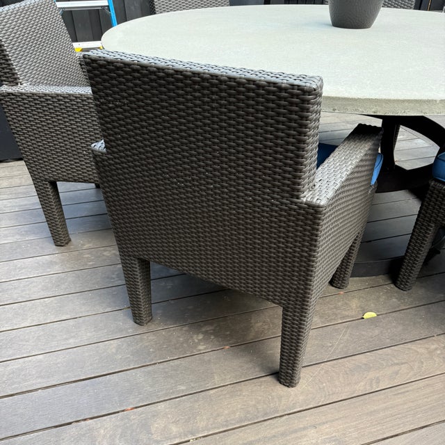 Metal RH Round Outdoor Dining Table & 6 Chairs For Sale - Image 7 of 10