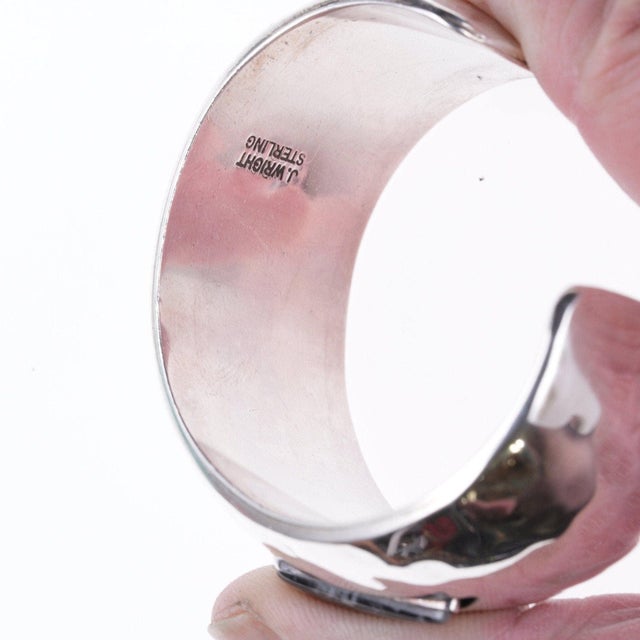 6.25" Vintage Sterling, turquoise and Jasper southwestern bracelet For Sale In Austin - Image 6 of 6