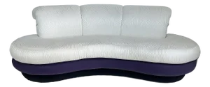 Vintage Purple and Off-White Cloud Sofa After Pearsall