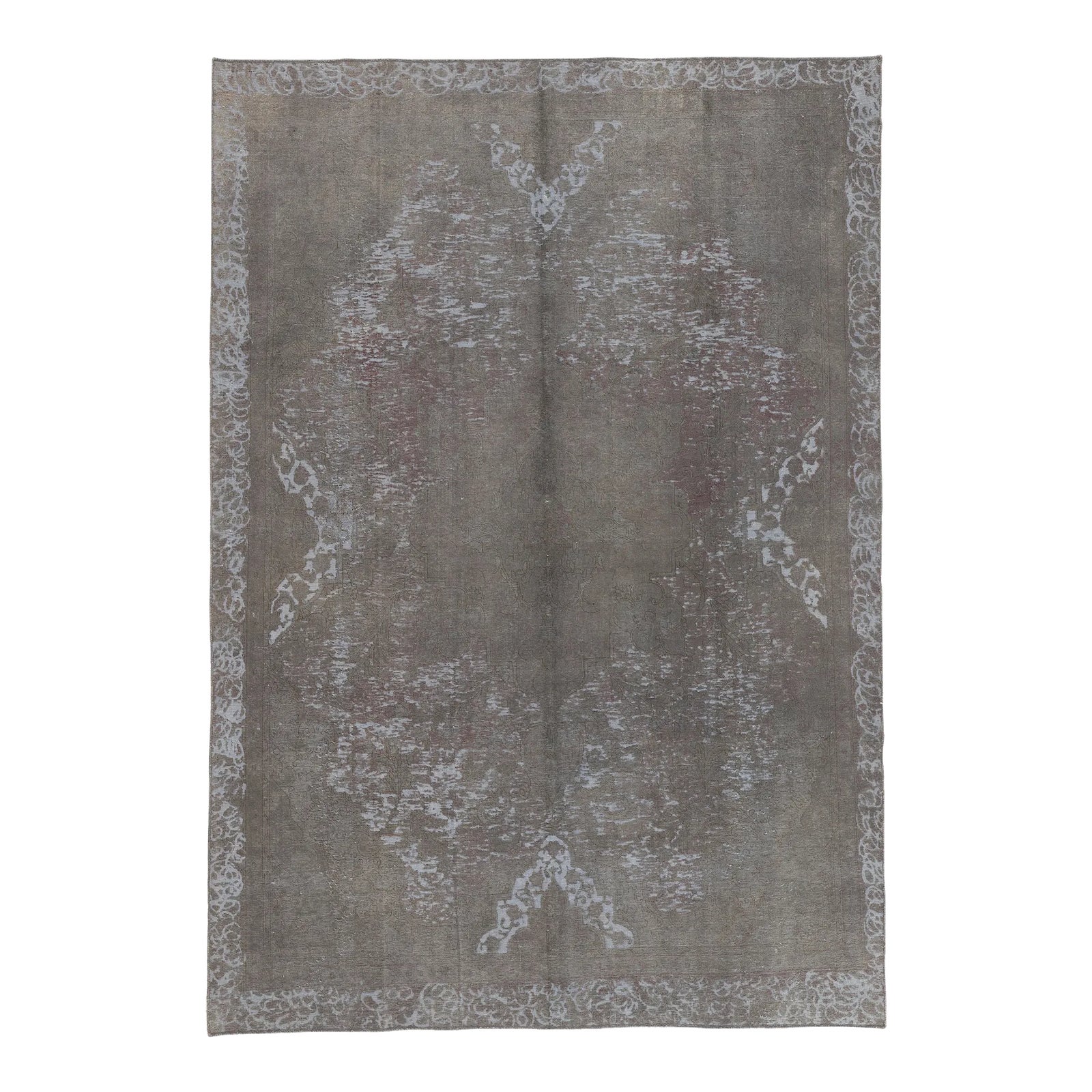 Mid 20th Century Vintage Industrial Gray Turkish Rug - 08’01 X 11’07 ...