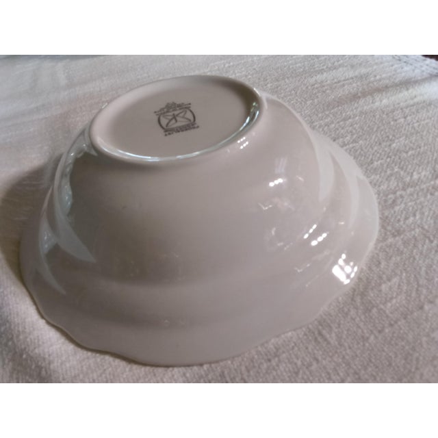 Vintage Sears Federalist White Ironstone Dinnerware Set - (Complete Service for 8 and Serving Pieces) Bonus Free Crystal Wine Glasses - 81 Pieces For Sale - Image 13 of 18