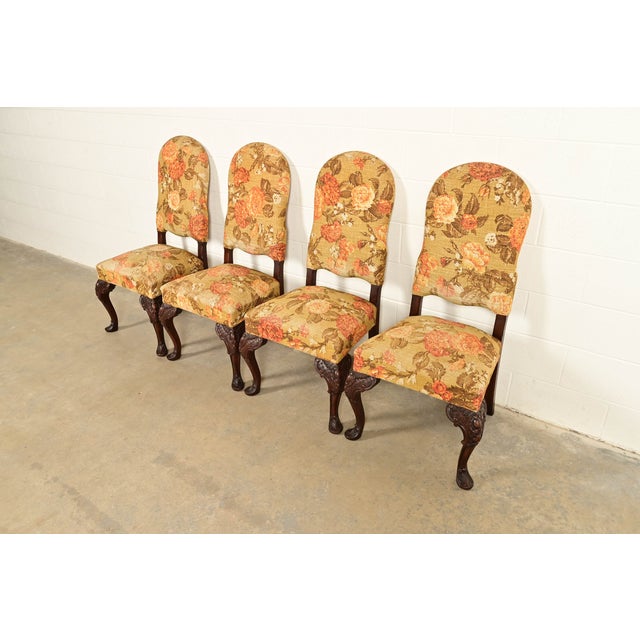 Berkey & Gay Berkey & Gay Antique Chippendale Carved Walnut Dining Chairs, Set of Four For Sale - Image 4 of 13