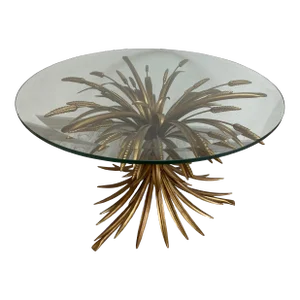 Old Gold Florentine Wrought Iron Ears Cofee Table