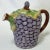 Vintage Hand Painted Majolica Grape Motif Lidded Tea Pot Made in Portugal For Sale - Image 9 of 11