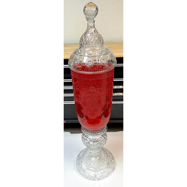Monumental Bohemian Ruby & Crystal Ceremonial Pokal /Synagogue Presentation Urn For Sale - Image 12 of 18