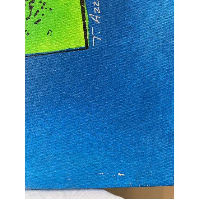 Textile "Warhol & Princess Diana" Contemporary Pop Art Canvas Print Signed T. Azzito For Sale - Image 7 of 10