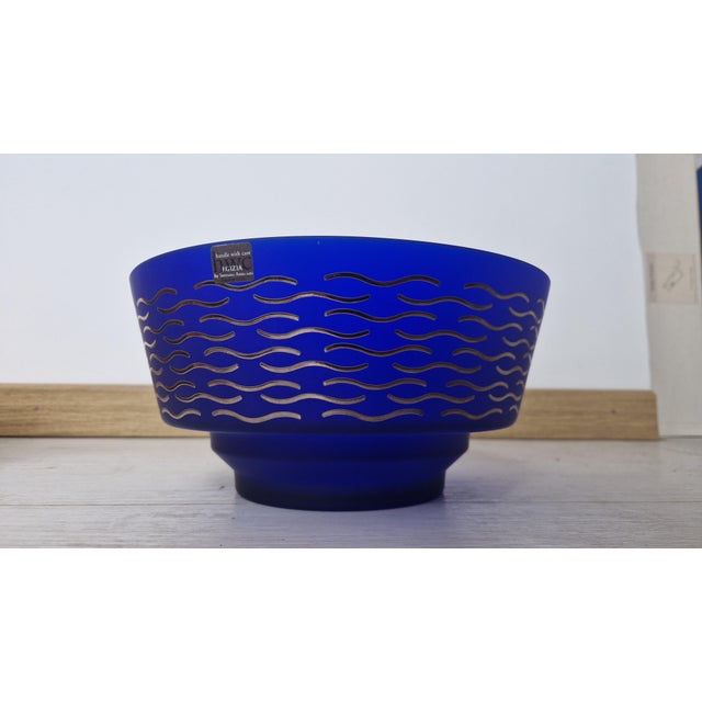 Dalga Bowl in Blue Blown Glass by Koz for Sottsass Associati, 1990s For Sale - Image 13 of 13
