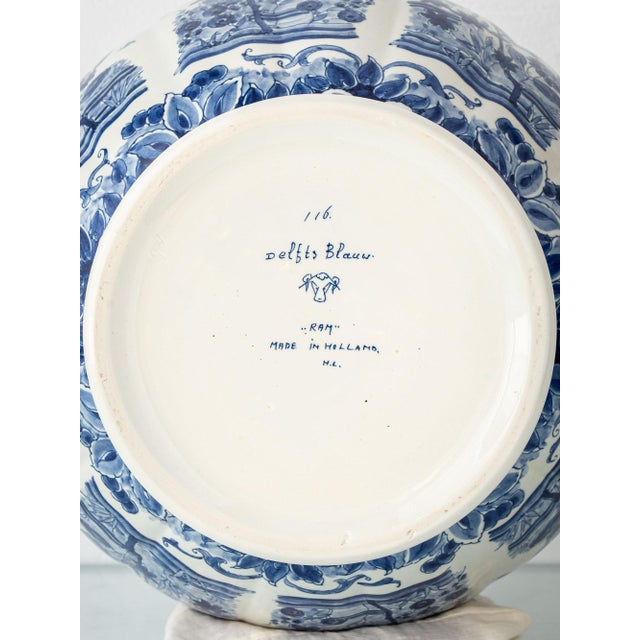 Delftware Floor Vase in Blue and White Chinoiserie by Plateelbakkerij Ram Arnhem, 1940s For Sale - Image 11 of 14