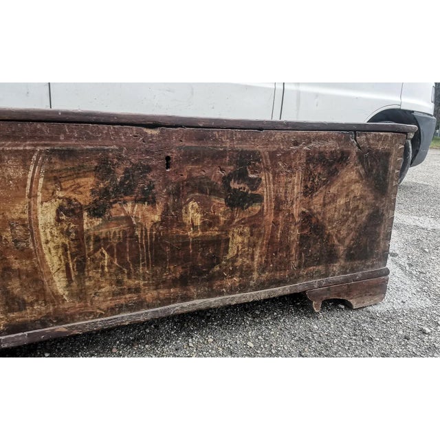 Trunk with painted front, Italy, 1800s For Sale - Image 6 of 9