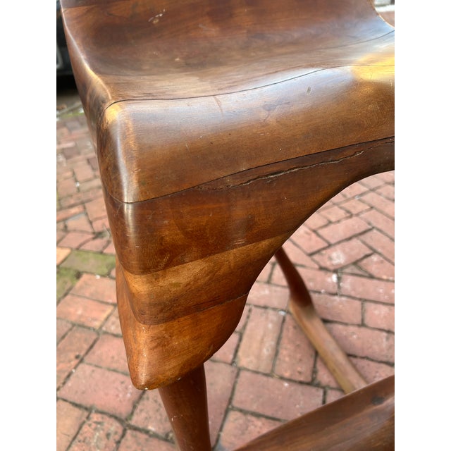 Mid-Century Modern Vintage Wendell Castle Style Studio Craft Drafting Stool For Sale - Image 3 of 4