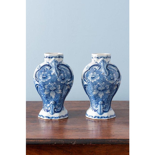 Dutch Blue and White Baluster Vases from Delft, 1700s, Set of 2 For Sale - Image 14 of 14