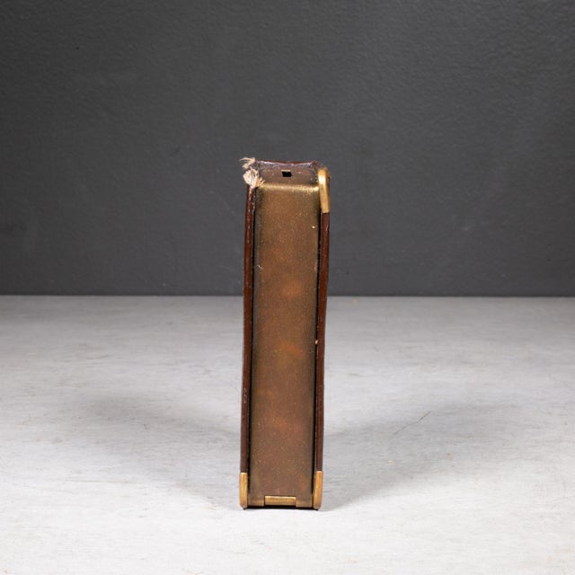 Vintage Leather "Lessons in Thrift" Book Coin Bank c.1920-1930 For Sale - Image 4 of 8