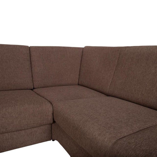 Textile Flex Plus Fabric Corner Sofa in Brown with Manual Function by Ewald Schillig For Sale - Image 7 of 18