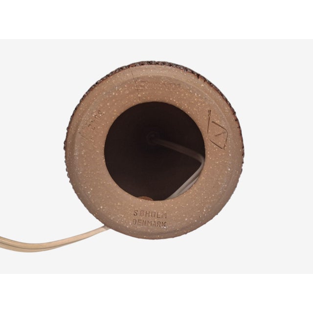 1960s Mid-Century Modern Einar Johansen, Rustic Brown Stoneware Table Lamp For Sale - Image 10 of 10