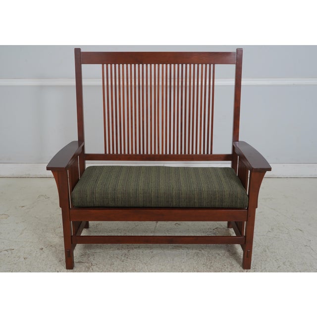 Age: C.2009 Details: Finish no.27 Spindle Back High Quality Construction Arts & Crafts Style Clean Upholstered Seat...