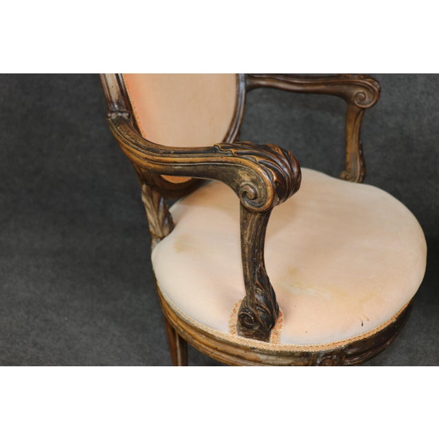 Cream Pair of 18th C. French Louis XVI Carved Upholstered Armchairs For Sale - Image 8 of 15
