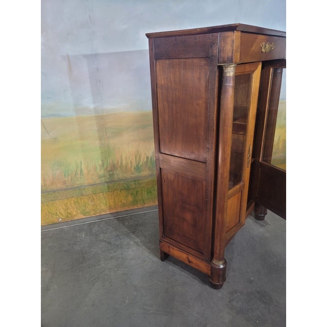Wood Small Empire-Style Cherrywood Bookcase For Sale - Image 7 of 13