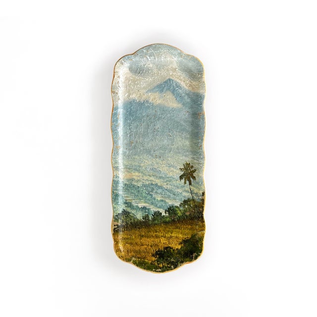 "Hanalei Valley" Contemporary Installation of Ceramic Plates and Oil on Canvas - Set of 5 For Sale - Image 4 of 14