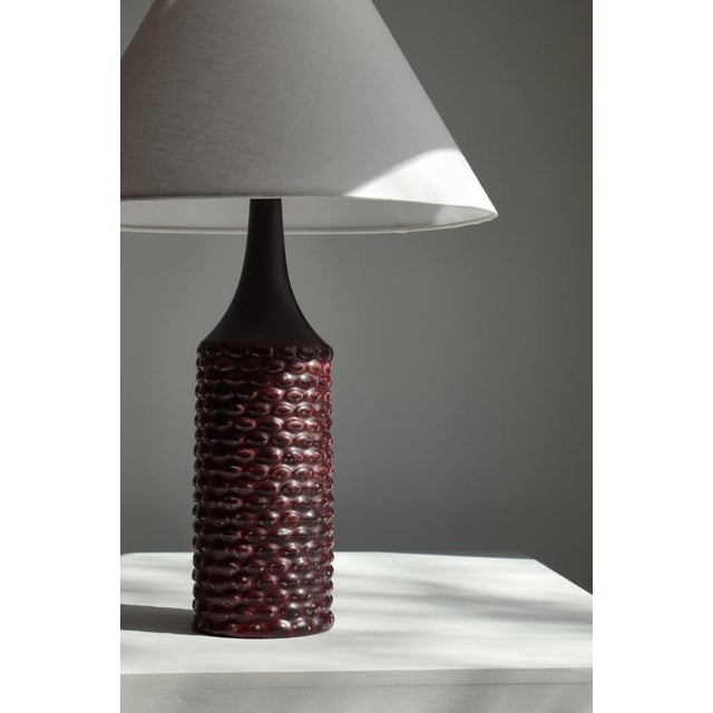 Royal Copenhagen Large Table Lamp in Oxblood Glaze by Axel Salto for Royal Copenhagen, 1958 For Sale - Image 4 of 12
