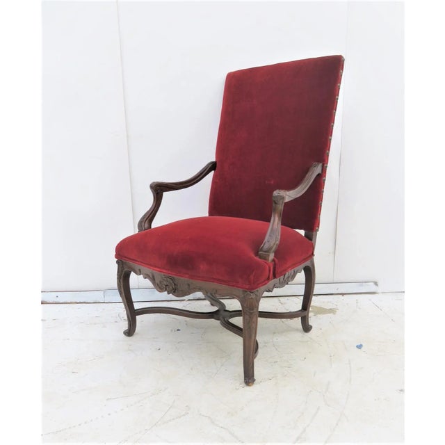 French Louis XV Highback Throne Style Chair For Sale - Image 5 of 5