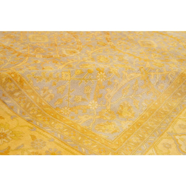 Persian Handmade in Gray and Yellow Persian Tabriz Wool Rug With Floral Pattern For Sale - Image 3 of 10