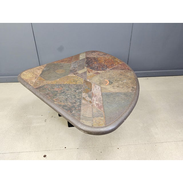 Brutalist Brutalist Slate Stone Coffee Table, 1980s For Sale - Image 3 of 9