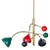 Adjustable Three Light Brass and Multi Colored Fixture Attributed to Stilnovo For Sale
