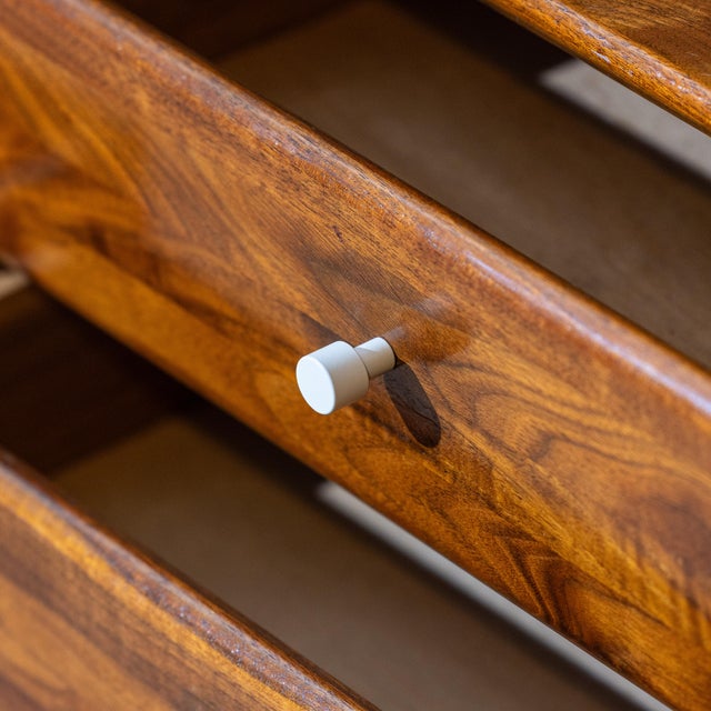 1961 Solid Walnut Mid-Century Modern Low Chest With 4 Drawers, Attributed For Sale - Image 10 of 13