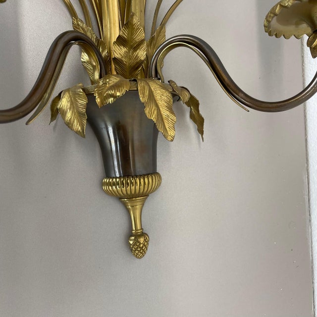 Florentine Brass Wall Lights from Maison Charles, France, 1970s, Set of 2 For Sale - Image 15 of 18