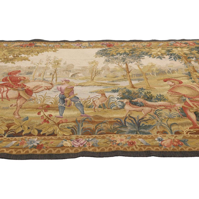 Gothic Vintage Chinese Aubusson Tapestry, 05'10 X 04'03 For Sale - Image 3 of 10