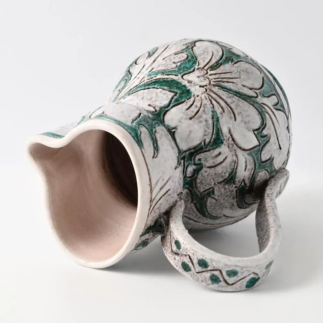 Green Vintage Italian Jug from Fratelli Fancianclacci, 1950s For Sale - Image 8 of 12