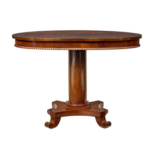 Traditional Antique Scandinavian Flame Mahogany Oval Table, 1890s For Sale - Image 3 of 8