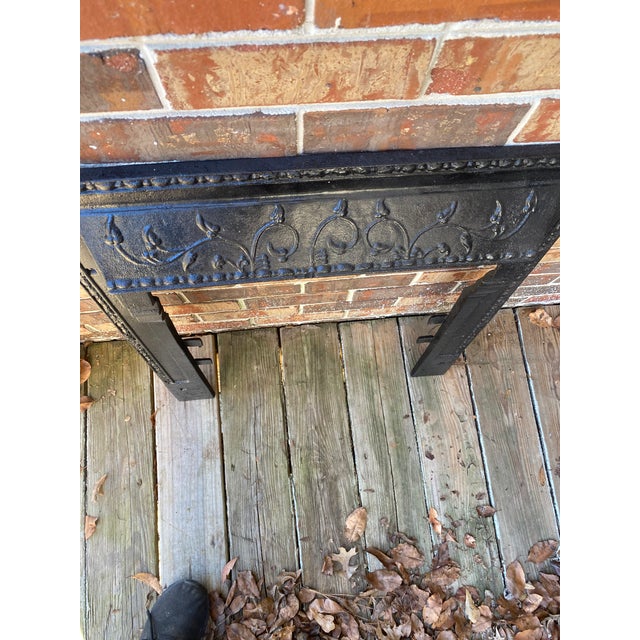 Antique Cast Iron Fleur De Lis Fireplace Surround For Sale - Image 9 of 15