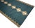 Handmade New Zealand Wool Dhurrie Runner, Turquoise Blue, Cream and Beige Diamond Runner Rug - 3'x8' For Sale - Image 10 of 15
