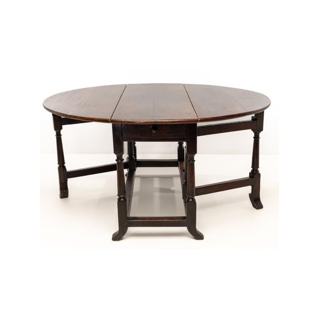 Charles II Oak Gate Leg Dining Table, 1680 For Sale - Image 6 of 17