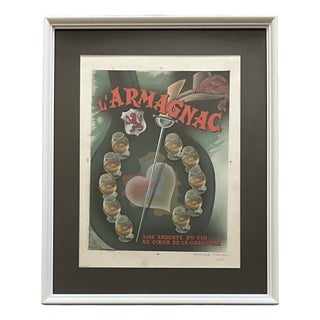 Hervé Morvan, Armagnac Advertising Poster, 1950s, Paper For Sale