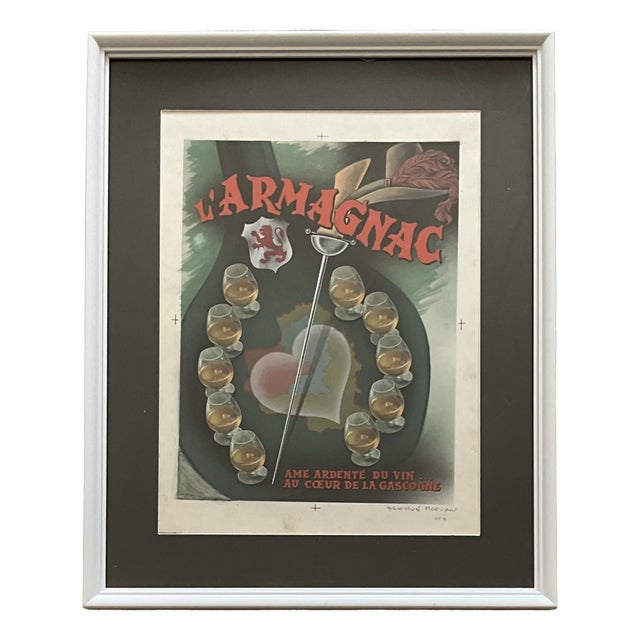 Hervé Morvan, Armagnac Advertising Poster, 1950s, Paper For Sale