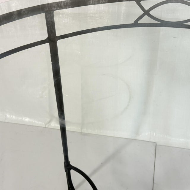 Attributed to Mario Papperzini for Janus Et Cie Iron & Glass Round Dining Table For Sale - Image 11 of 18