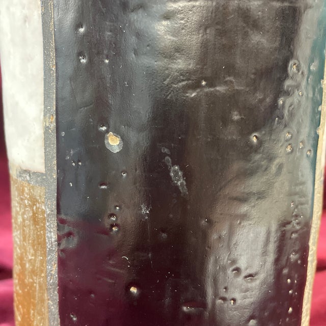 Off-white 1950s Aldo Londi Vase for Bitossi Raymor Geometric Design Mondrian For Sale - Image 8 of 12