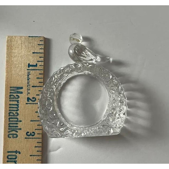 Glass Mid 20th Century the Byrdes Collection by Hofbauer Crystal Napkin Ring, Made in Germany- Set of 4 For Sale - Image 7 of 10