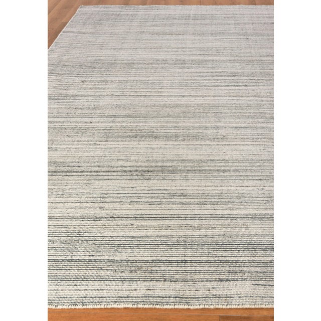 Transitional Exquisite Rugs Carmen Handmade PET Yarn Ivory/Blue Rug-8'X10' For Sale - Image 3 of 7