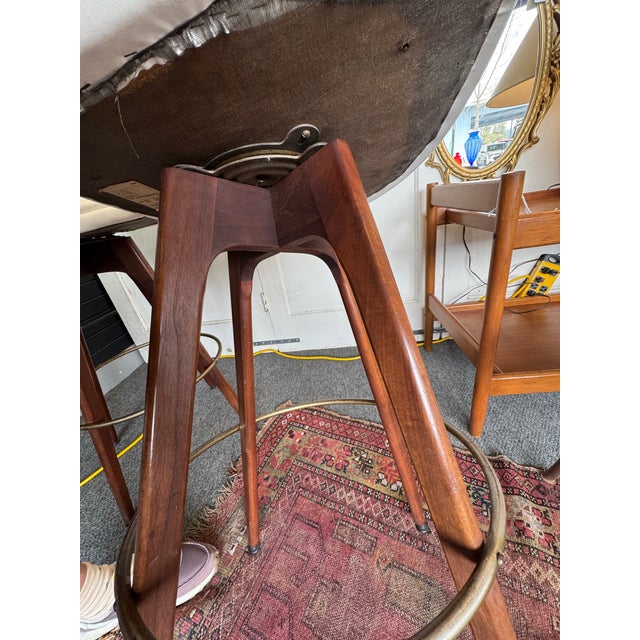 1960s Albert Parvin Walnut Barstools- a Pair For Sale - Image 10 of 10
