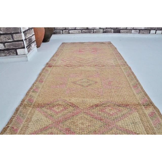 Eart Colour Oushak Vintage Runner For Sale In Phoenix - Image 6 of 10