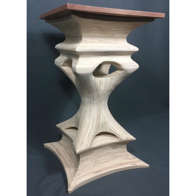 Early 21st Century Stylized Carved Organic Modern Side Table For Sale - Image 4 of 6