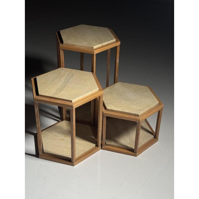 Cream Nesting Side Tables from Roche Bobois, Set of 3 For Sale - Image 8 of 15